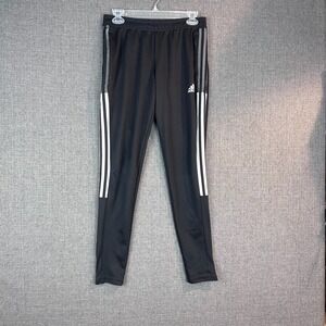 Adidas AEROREADY Black White Striped‎ Soccer Track Pants Joggers S